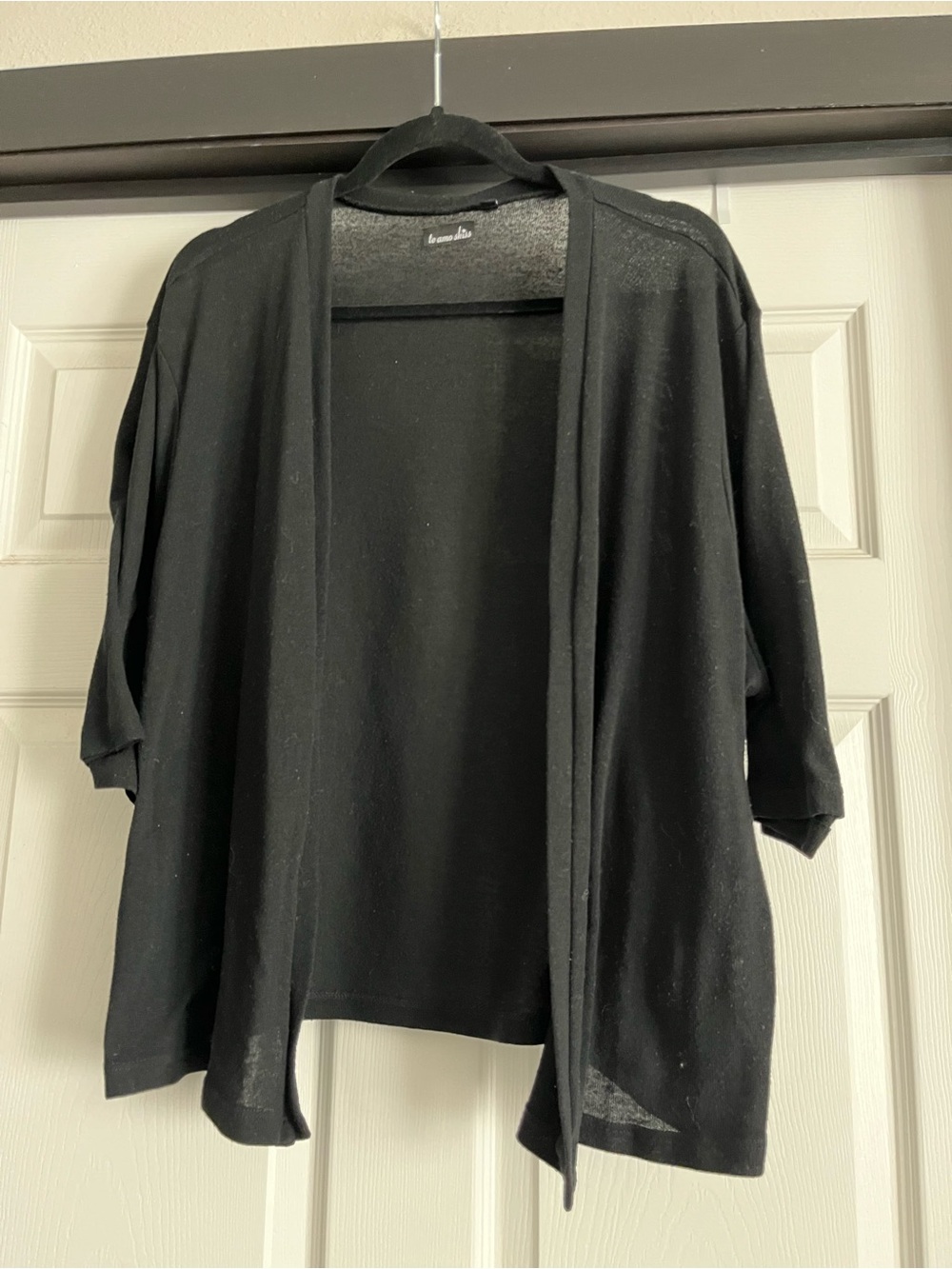 Black Open-Front Women’s Cardigan Sweater Sz 4XL